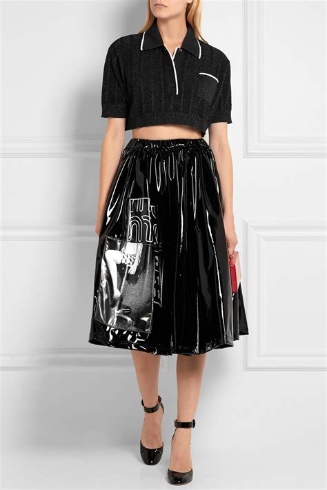 miu miu vinyl skirt|miuccia miu skirt.